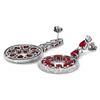 Image 2 : 14k Gold 18.50ct Ruby 1.60ct Diamond Earrings