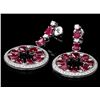Image 3 : 14k Gold 18.50ct Ruby 1.60ct Diamond Earrings