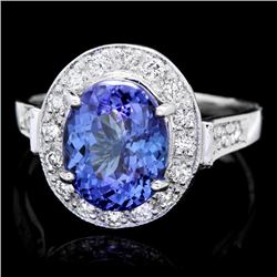 14k Gold 4.00ct Tanzanite 0.50ct Diamond Ring