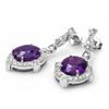 Image 2 : 14k Gold 16ct Amethyst 1.70ct Diamond Earrings