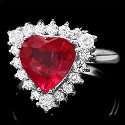 14k White Gold 2.50ct Ruby 0.60ct Diamond Ring