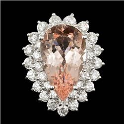 14k Gold 8.00ct Morganite 2.35ct Diamond Ring