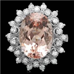 14k Gold 6.00ct Morganite 0.75ct Diamond Ring