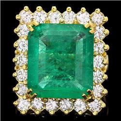 18k Gold 9.00ct Emerald 2.40ct Diamond Ring