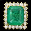 Image 1 : 18k Gold 9.00ct Emerald 2.40ct Diamond Ring