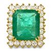 Image 3 : 18k Gold 9.00ct Emerald 2.40ct Diamond Ring