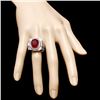 Image 4 : 14k White Gold 10.00ct Ruby 0.80ct Diamond Ring