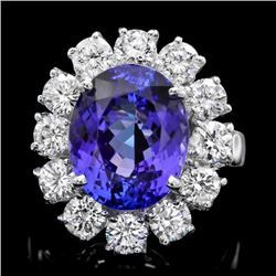 14k Gold 7.50ct Tanzanite 2.50ct Diamond Ring