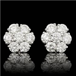 14k White Gold 1.2ct Diamond Earrings