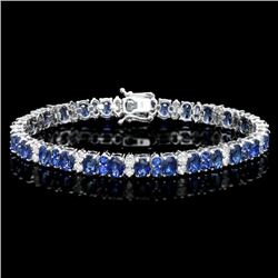 14k Gold 18ct Sapphire 1.80ct Diamond Bracelet