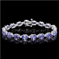 14k 19.50ct Tanzanite 0.80ct Diamond Bracelet