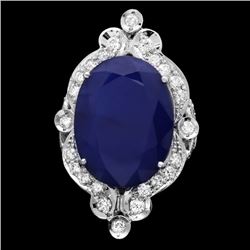 14k Gold 19.15ct Sapphire 1.30ct Diamond Ring