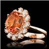 Image 2 : 14k Rose Gold 4.50ct Citrine 1.30ct Diamond Ring