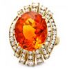 Image 2 : 14k Gold 9.50ct Citrine 1.90ct Diamond Ring