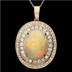 14k Gold 9.70ct Opal 2.30ct Diamond Pendant