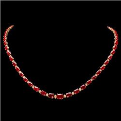 14k Gold 27.50ct Ruby 1.50ct Diamond Necklace
