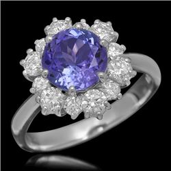 14K Gold 2.01ct Tanzanite 1.00ct Diamond Ring