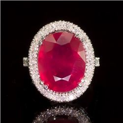 14k Gold 8.94ct Ruby 0.85ct Diamond Ring