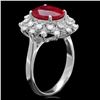 Image 2 : 14k White Gold 4.35ct Ruby 0.7ct Diamond Ring