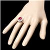 Image 3 : 14k White Gold 4.35ct Ruby 0.7ct Diamond Ring