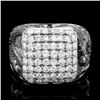 Image 1 : 14k White Gold 2.20ct Diamond Mens Ring