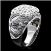 Image 2 : 14k White Gold 2.20ct Diamond Mens Ring