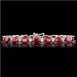 14k Gold 17.50ct Ruby 0.70ct Diamond Bracelet