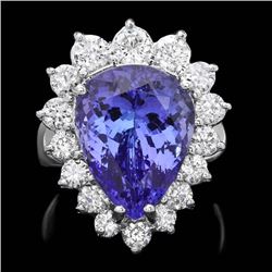 14k Gold 9.00ct Tanzanite 1.60ct Diamond Ring