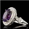 Image 2 : 14k Gold 7.00ct Amethyst 1.90ct Diamond Ring