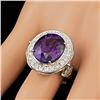 Image 3 : 14k Gold 7.00ct Amethyst 1.90ct Diamond Ring