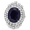 Image 2 : 14k Gold 10.50ct Sapphire 1.90ct Diamond Ring