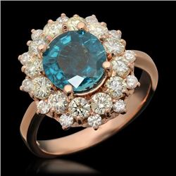 14k Gold 3.07ct Zircon & 1.51ct Diamond Ring