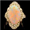 Image 1 : 14k Yellow Gold 3.85ct Opal 0.50ct Diamond Ring