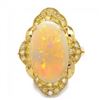Image 2 : 14k Yellow Gold 3.85ct Opal 0.50ct Diamond Ring