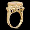 Image 3 : 14k Yellow Gold 3.85ct Opal 0.50ct Diamond Ring