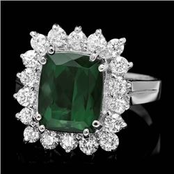 14k Gold 3.50ct Tourmaline 1.00ct Diamond Ring
