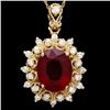 Image 1 : 14k Gold 5.00ct Ruby 0.60ct Diamond Pendant