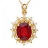Image 2 : 14k Gold 5.00ct Ruby 0.60ct Diamond Pendant