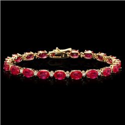 14k Gold 19.00ct Ruby 0.80ct Diamond Bracelet
