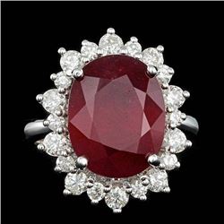 14k White Gold 11.00ct Ruby 1.15ct Diamond Ring