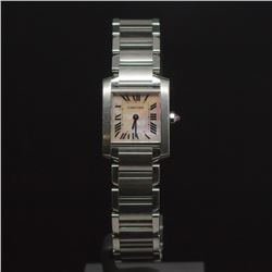 Cartier Small Tank Francaise Stainless Steel Women's Wristwatch
