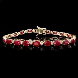 14k Gold 16.00ct Ruby 0.55ct Diamond Bracelet
