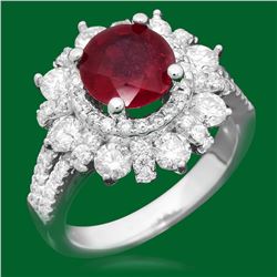 14k Gold 2.52ct Ruby 1.90ct Diamond Ring