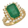 Image 1 : 14K Gold 4.20ct Emerald 1.00ct Diamond Ring