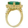 Image 2 : 14K Gold 4.20ct Emerald 1.00ct Diamond Ring