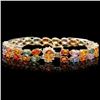Image 1 : 14k Gold 27ct Sapphire .30ct Diamond Bracelet