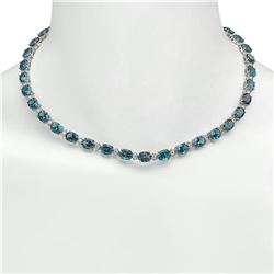 14K Gold 52.70ct Topaz 2.40ct Diamond Necklace
