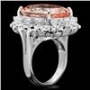 Image 2 : 14k Gold 18.50ct Morganite 0.60ct Diamond Ring