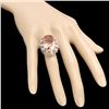 Image 3 : 14k Gold 18.50ct Morganite 0.60ct Diamond Ring