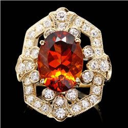 14k Gold 5.50ct Citrine 1.25ct Diamond Ring